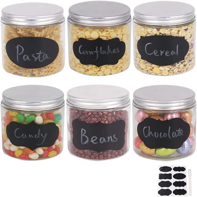 Prep & Savour 6 Pack 16 Oz Glass Jars With Lids, 8 Chalk ...